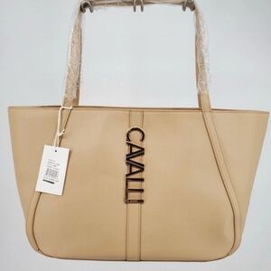 Cavalli Class Almond Buff Sandra Shopper Tote Bag NWT